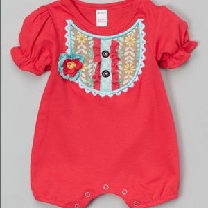 Monag Fuchsia Floral Bib Romper